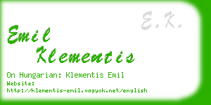 emil klementis business card